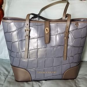 NWT D&B Tote in Steel Blue/Grey  Croc Leather